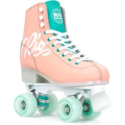 Rio Roller Script Quad Roller Skates - Peach/Green