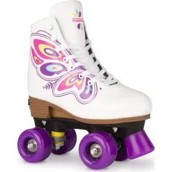 Rookie Butterfly Adjustable Roller Skates - White